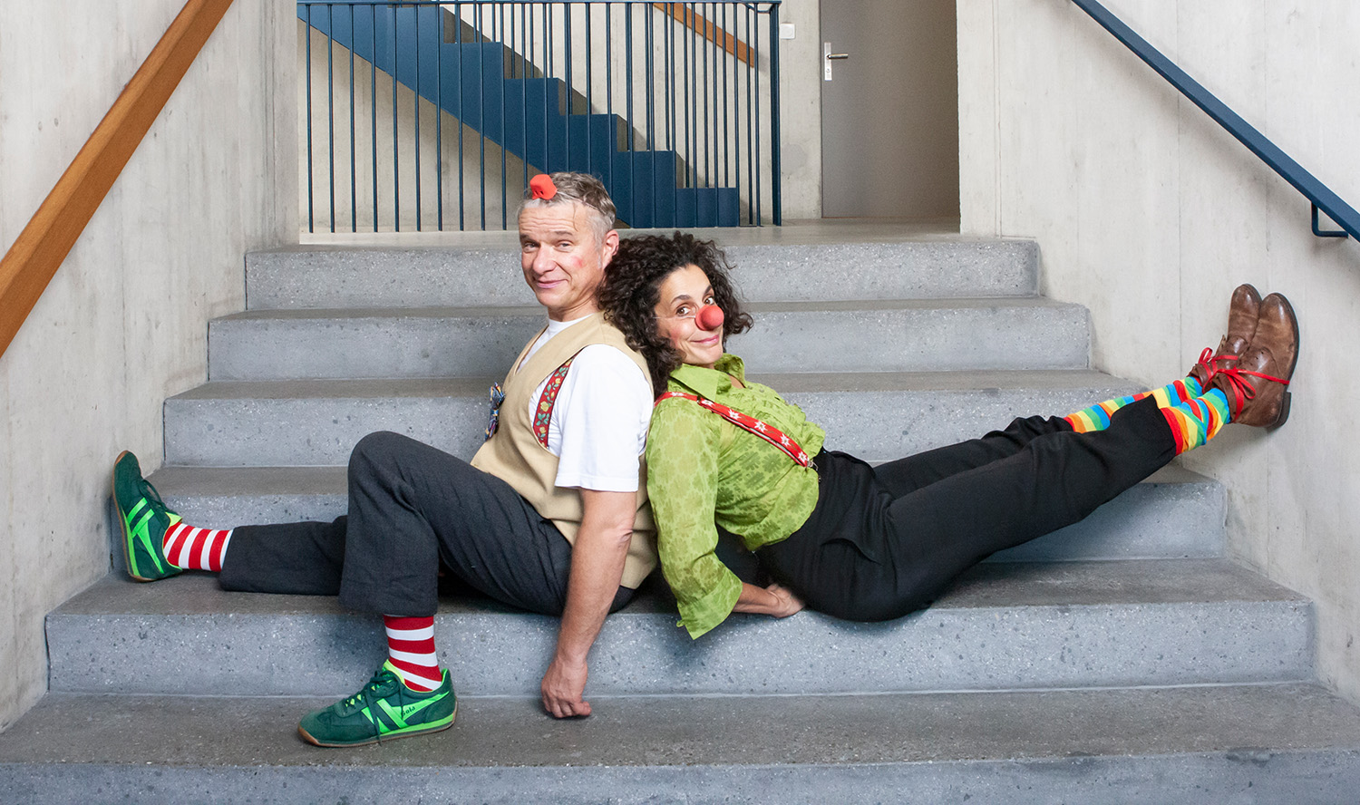 Die Clownologen Barbara Andres-Laezza und Maik Lehmann, Gesundheit Clowns in Basel
